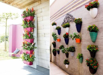 Sugestões bem diferentes de vaso de parede com flores para usar dentro e fora de casa 