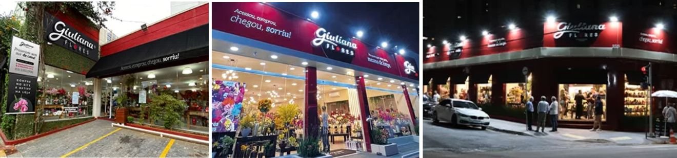 Você sabia que a Giuliana Flores tem 3 quiosques  em shoppings e 5 lojas nas ruas?
