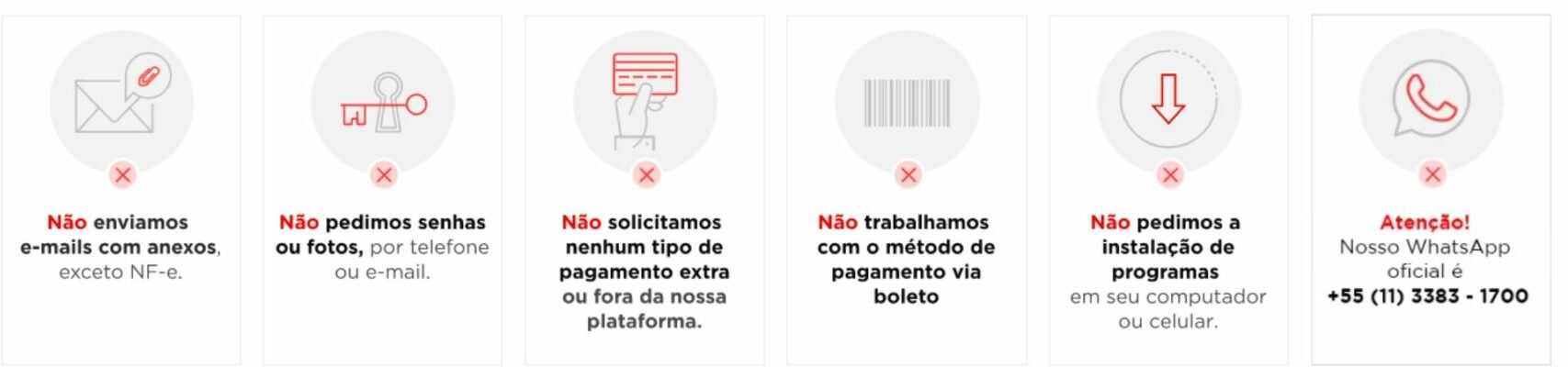 Atenção: a Giuliana Flores não cobra taxa extra no recebimento do produto